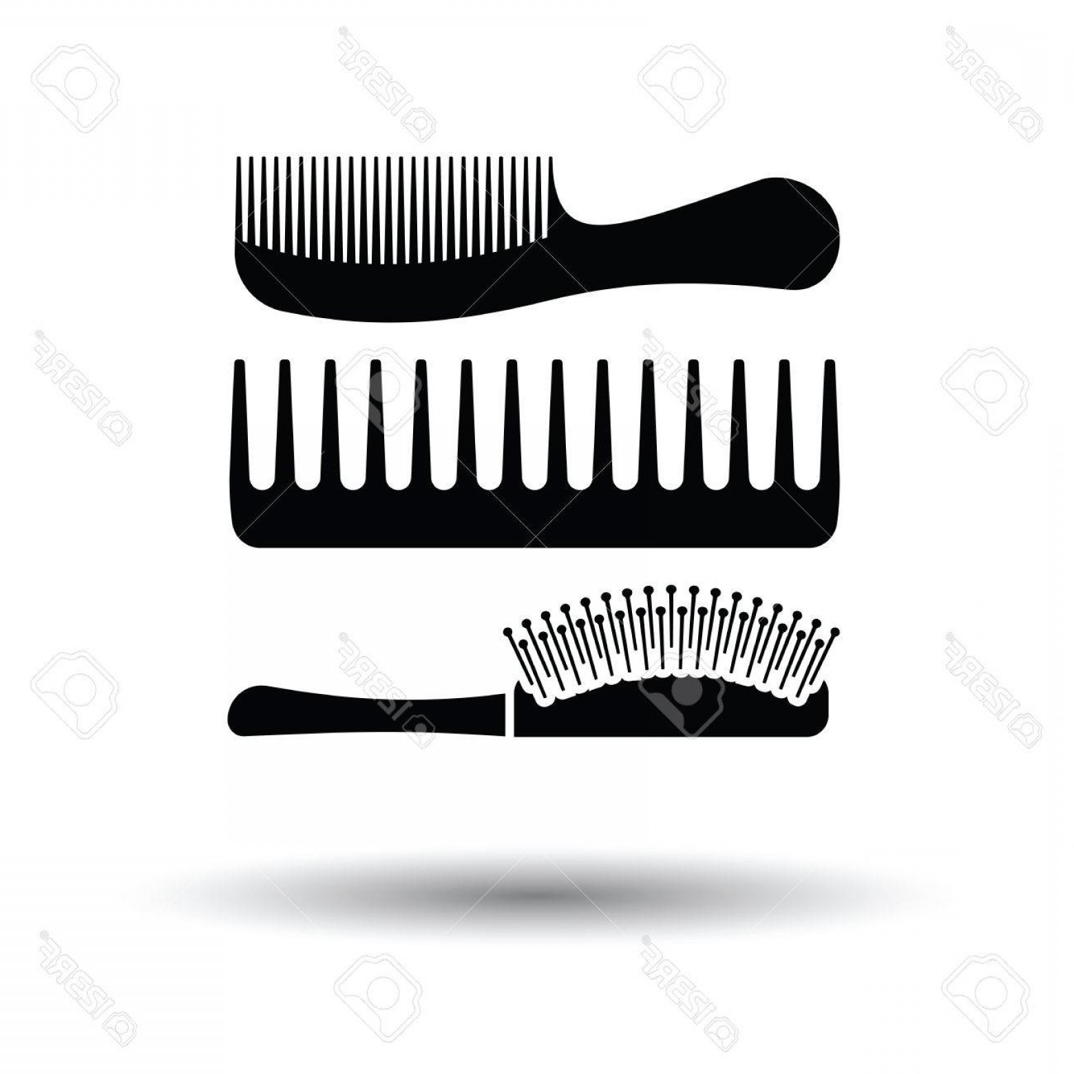 1560x1560 Photostock Vector Hairbrush Icon White Background With Shadow