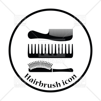 400x400 Thin Circle Design Of Hairbrush Icon Vector Image Of Beauty