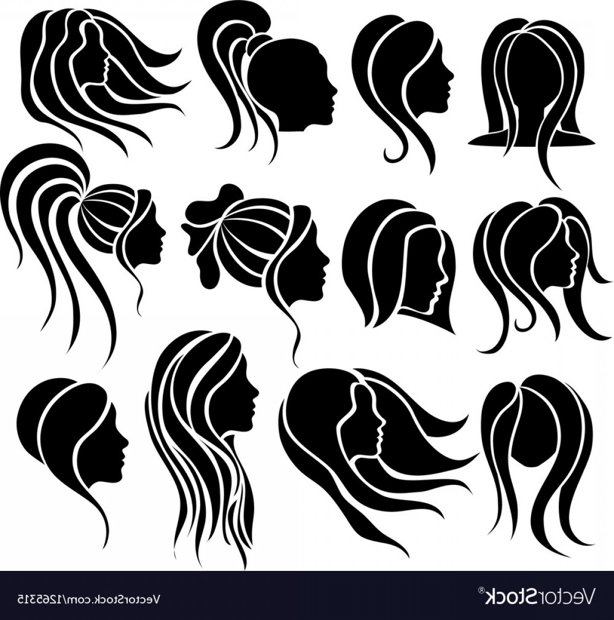 1200x1212 Vector Illustration Womans Hair Cqrecords