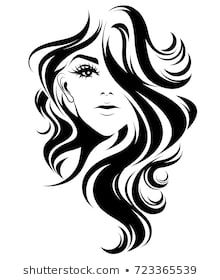 220x280 Illustration Of Women Long Hair Style Icon, Logo Women On White