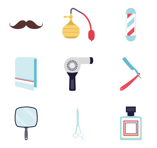 600x564 Barber Icons