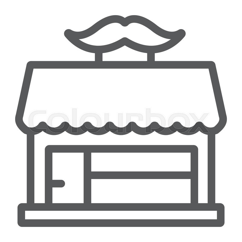 800x800 Barber Shop Line Icon, Hairdressing Stock Vector Colourbox