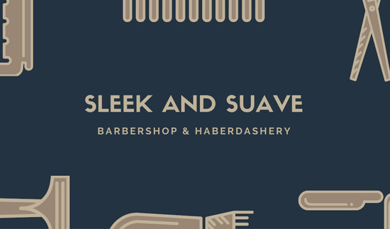550x324 Dark Teal Hair Cut Tools Icons Barber Business Card