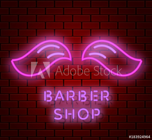 500x462 Mustache Hipster Neon Silhouette Isolated Icon,barber Shop Electic