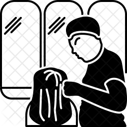 256x256 Hair Salon Icon Of Glyph Style