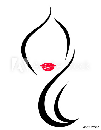 387x500 Hair Salon Icon With Woman