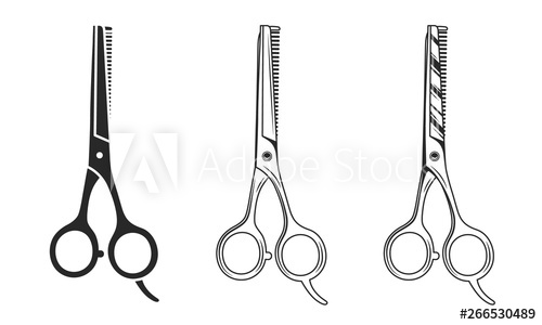 500x300 Vector Barber Scissors Isolated On White Background Hair Scissors