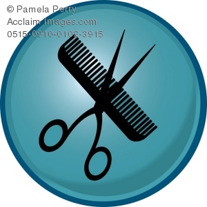 300x300 Clip Art Illustration Of A Hair Salon Icon