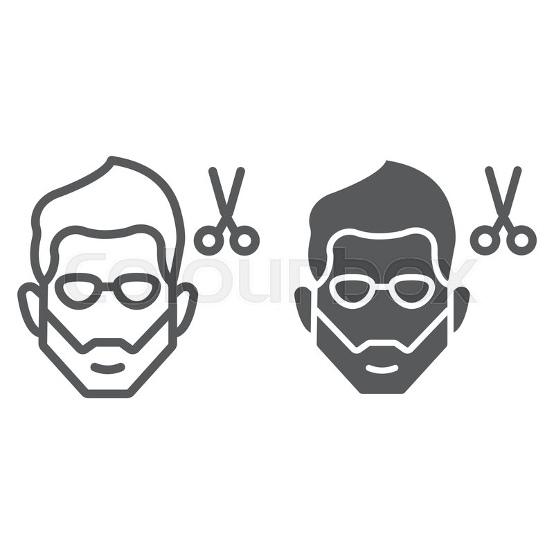 800x800 Haircut Line And Glyph Icon, Barber Stock Vector Colourbox