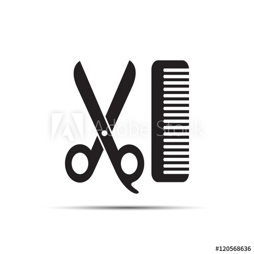 500x500 Scissors And Comb Flat Icon Barbershop Symbol Haircut And Hair