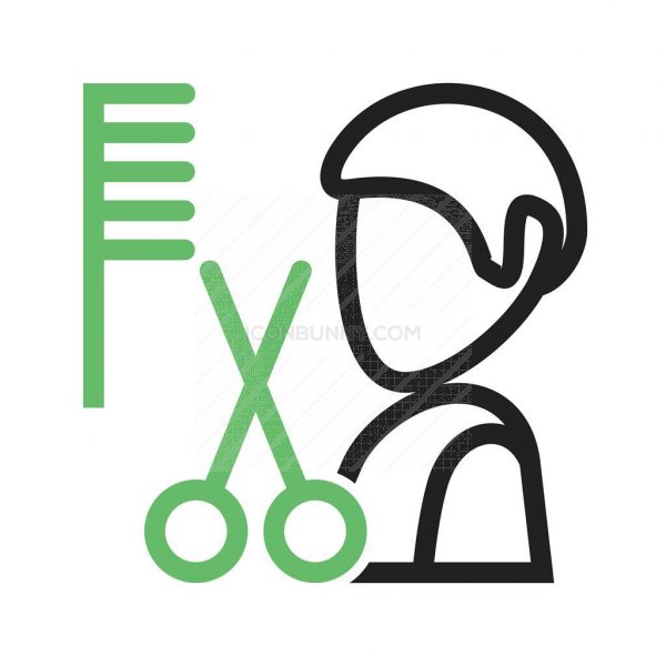 600x600 Hairdresser Line Green Black Icon