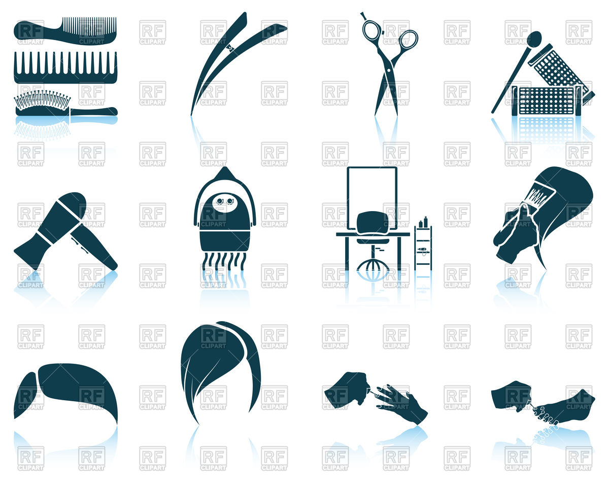 1200x960 Set Of Hairdresser Icons Vector Image Of Beauty, Fashion Angelp
