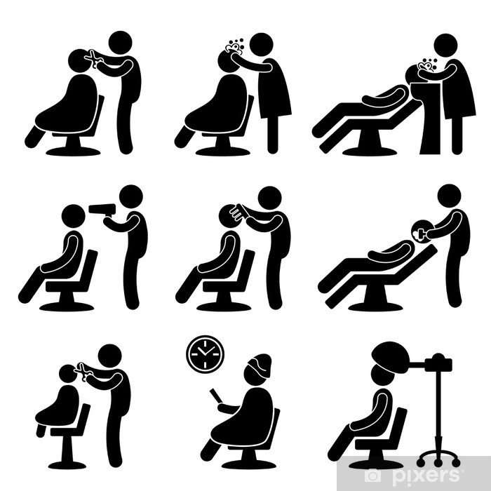 700x700 Barber Hair Salon Hairdresser Icon Symbol Sign Pictogram Wall