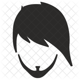 256x256 Gothic Hair Icon Of Glyph Style