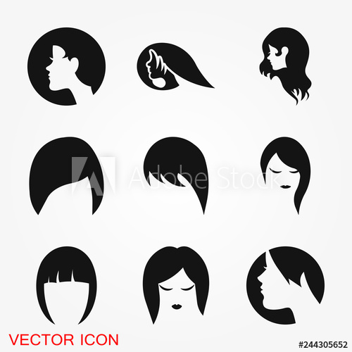 500x500 Hairstyle Icon Premium Quality Graphic Design Logo, Illustration