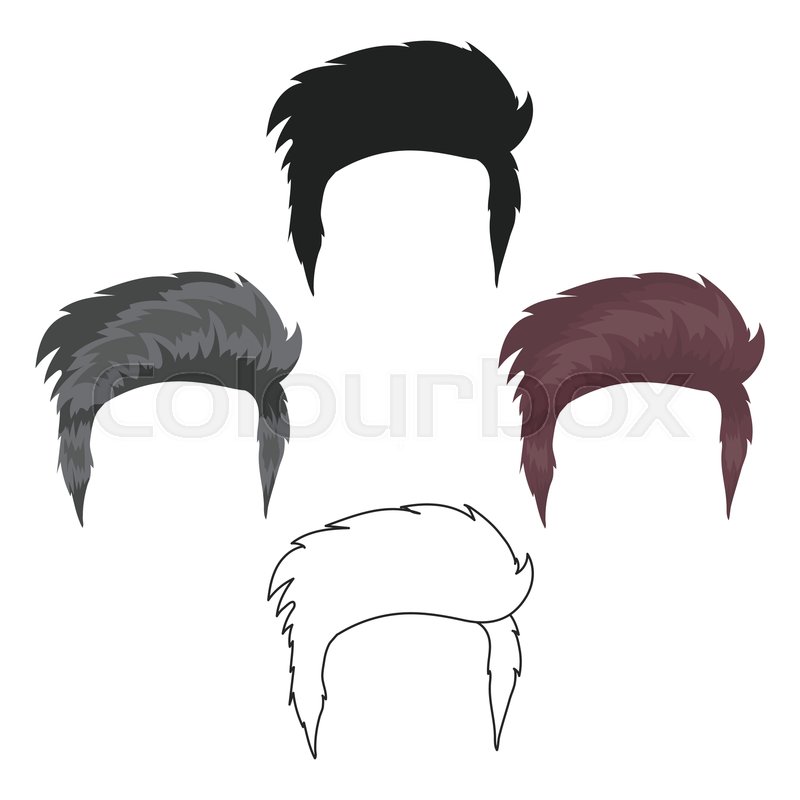 800x800 Man S Hairstyle Icon In Cartoon,black Stock Vector Colourbox