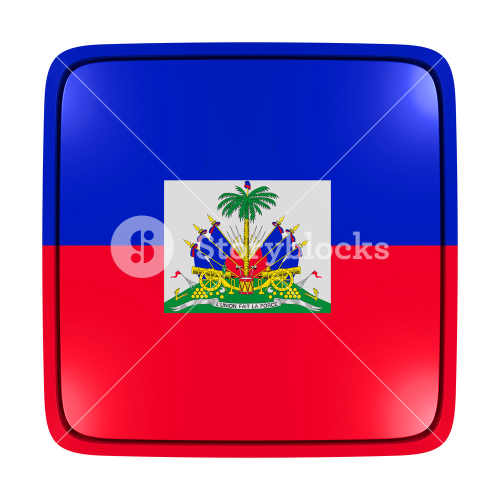 1000x1000 Rendering Of A Haiti Flag Icon Isolated On White Background