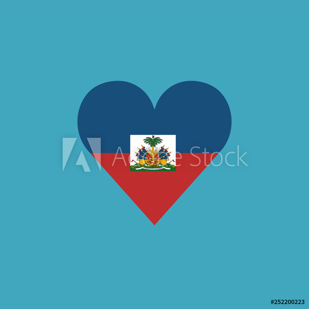 1000x1000 Photo Art Print Haiti Flag Icon In A Heart Shape In Flat Design
