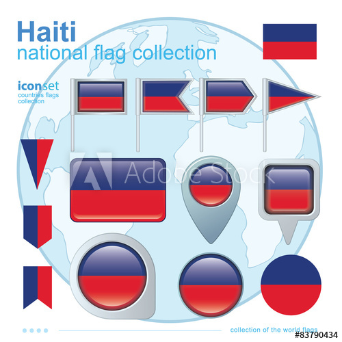 500x500 Flag Of Haiti, Icon Collection, Vector Illustration