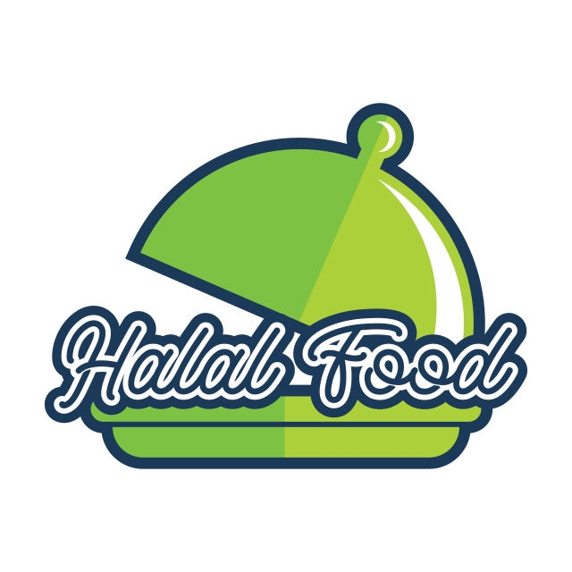 640x640 Icon Background With Font Of Religious Halal Food, Muslim Food