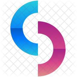 256x256 Half Circles Logo Icon Of Flat Style