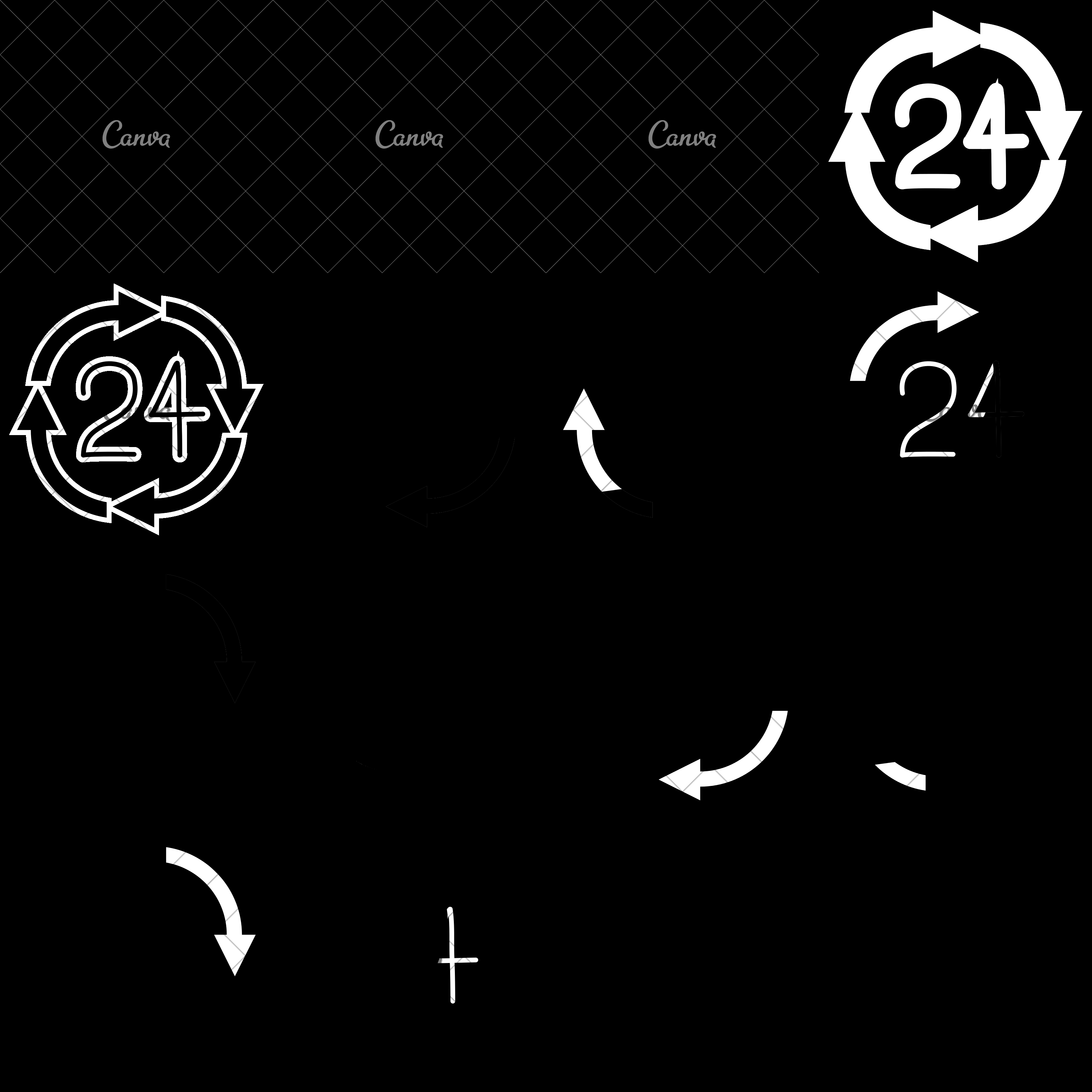 3200x3200 White Background With Hours Arrow Circle Icon With Half Shadow