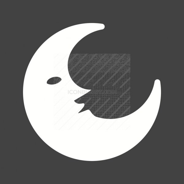 600x600 Half Moon Glyph Inverted Icon