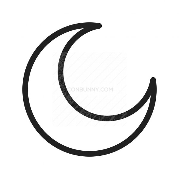600x600 Half Moon Line Icon
