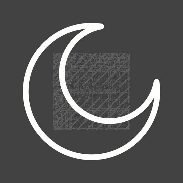 600x600 Half Moon Line Inverted Icon
