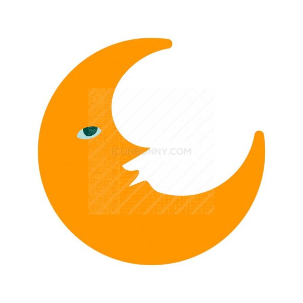 600x600 Half Moon Flat Multicolor Icon