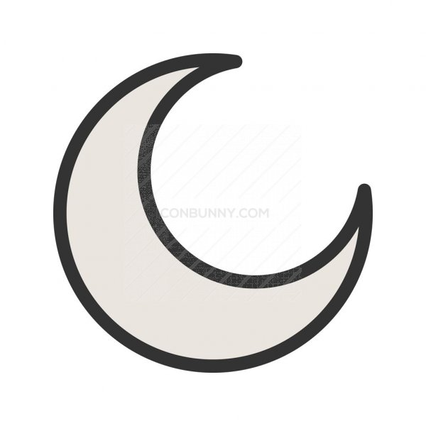 600x600 Half Moon Line Filled Icon