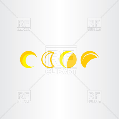400x400 Half Moon Icon Set Phase Vector Image Of Icons And Emblems