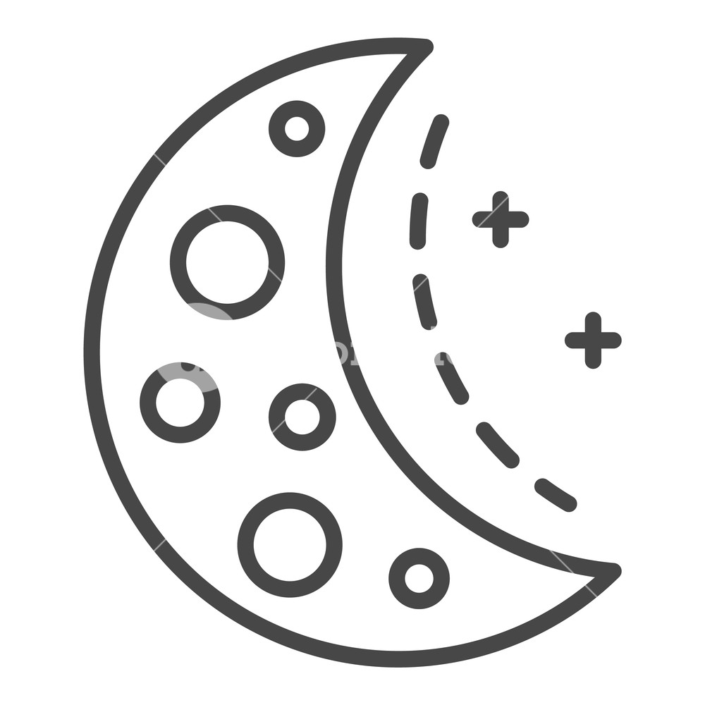 1000x1000 Half Moon Icon Outline Half Moon Vector Icon For Web Design