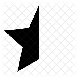 256x256 Half Star Icon Of Line Style