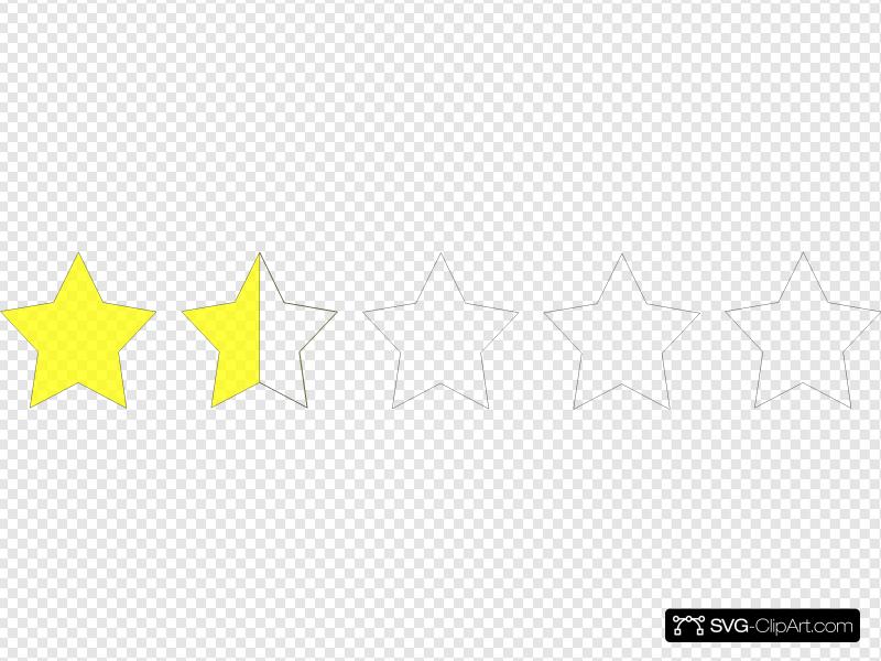800x600 One And A Half Star Rating Clip Art, Icon
