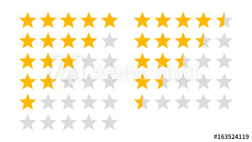 500x282 Product Rating Or Customer Review With Gold Stars And Half Star
