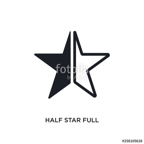 500x500 Half Star Full Isolated Icon Simple Element Illustration