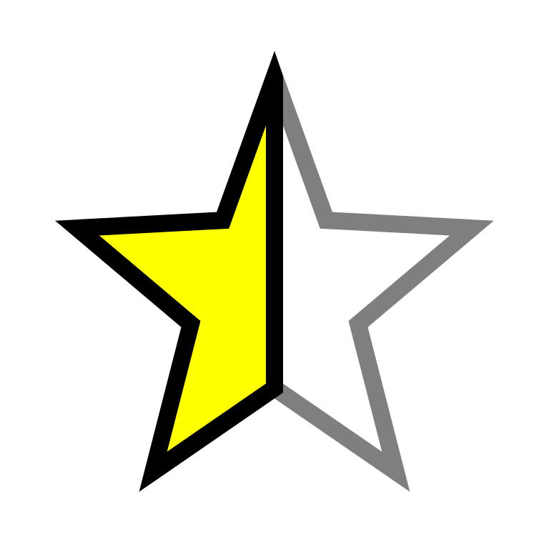 Half Star Icon at Vectorified.com | Collection of Half Star Icon free ...