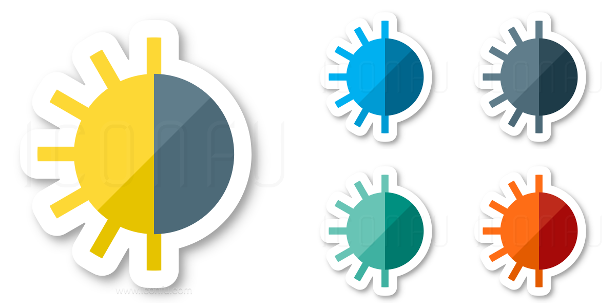 1200x600 Sun Half Icon