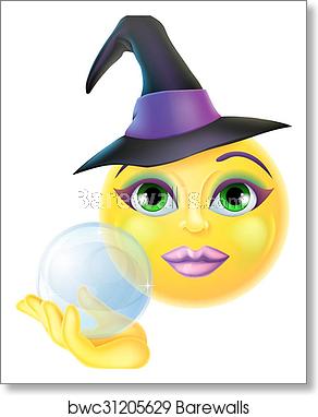 Halloween Witch Emoticon Emoji, Art Print Barewalls Posters 292x382 Halloween Witch Emoticon Emoji, Art Print Barewalls Posters