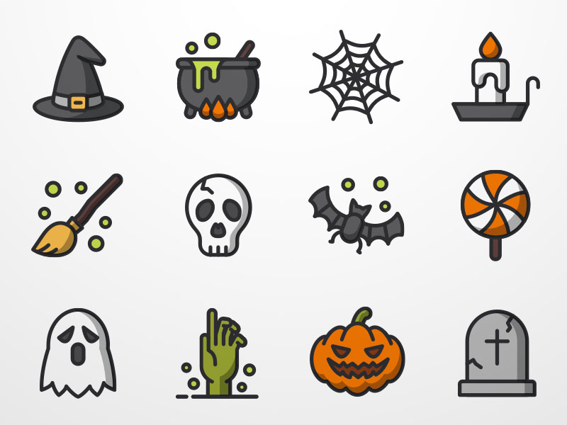 800x600 Halloween Icon Set Sketch Freebie