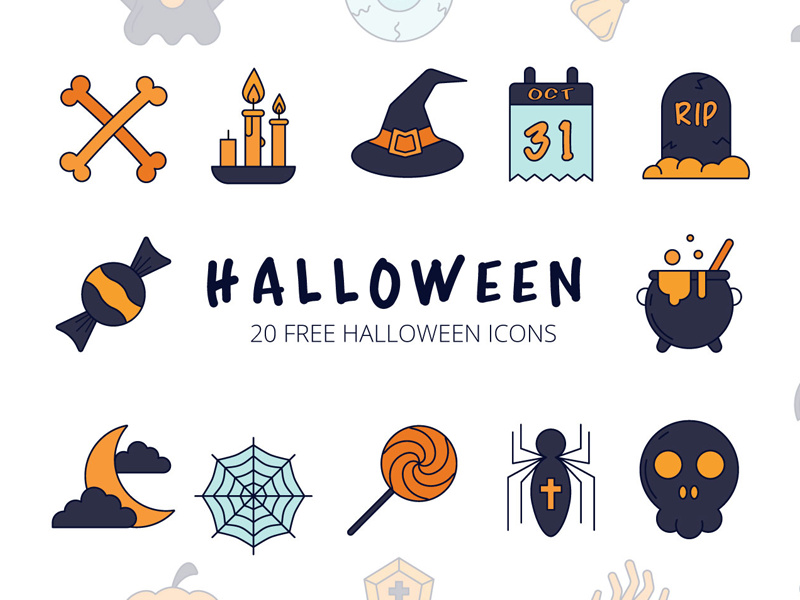 800x600 Halloween Vector Icon Set