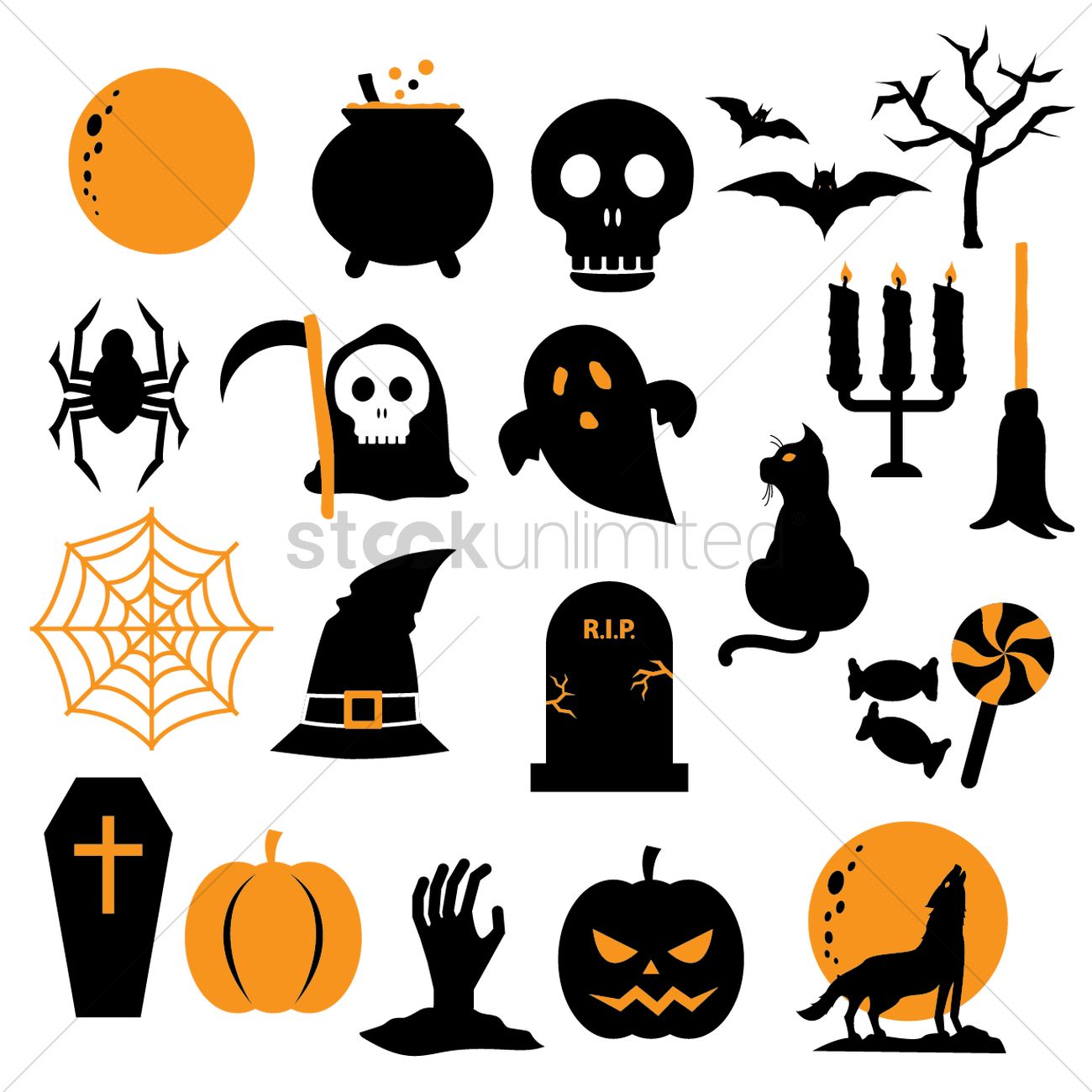 1300x1300 Halloween Icon Set Vector Image