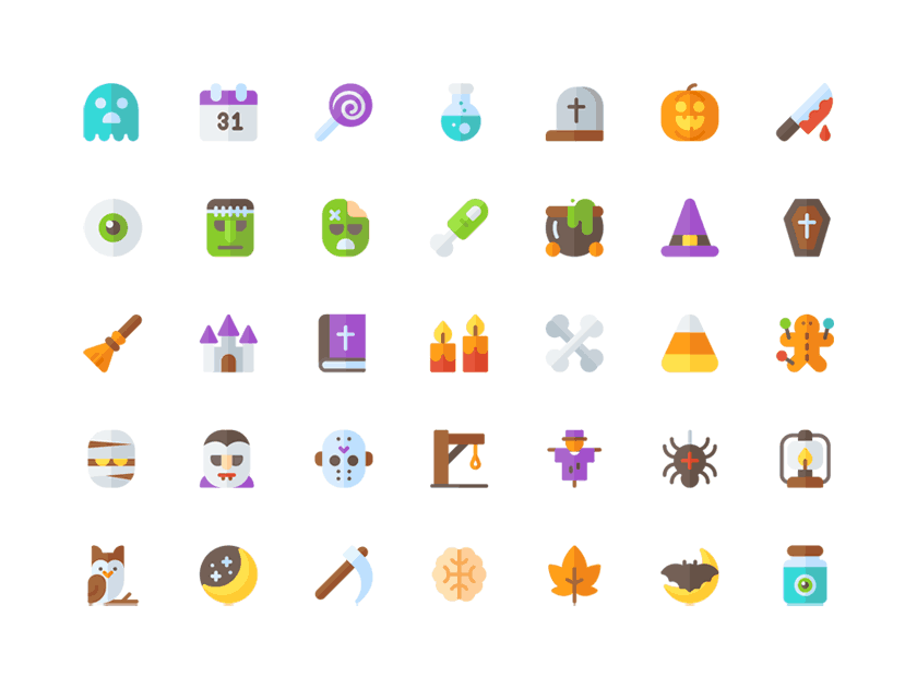 Free Halloween Flat Icons 840x630 Free Halloween Flat Icons