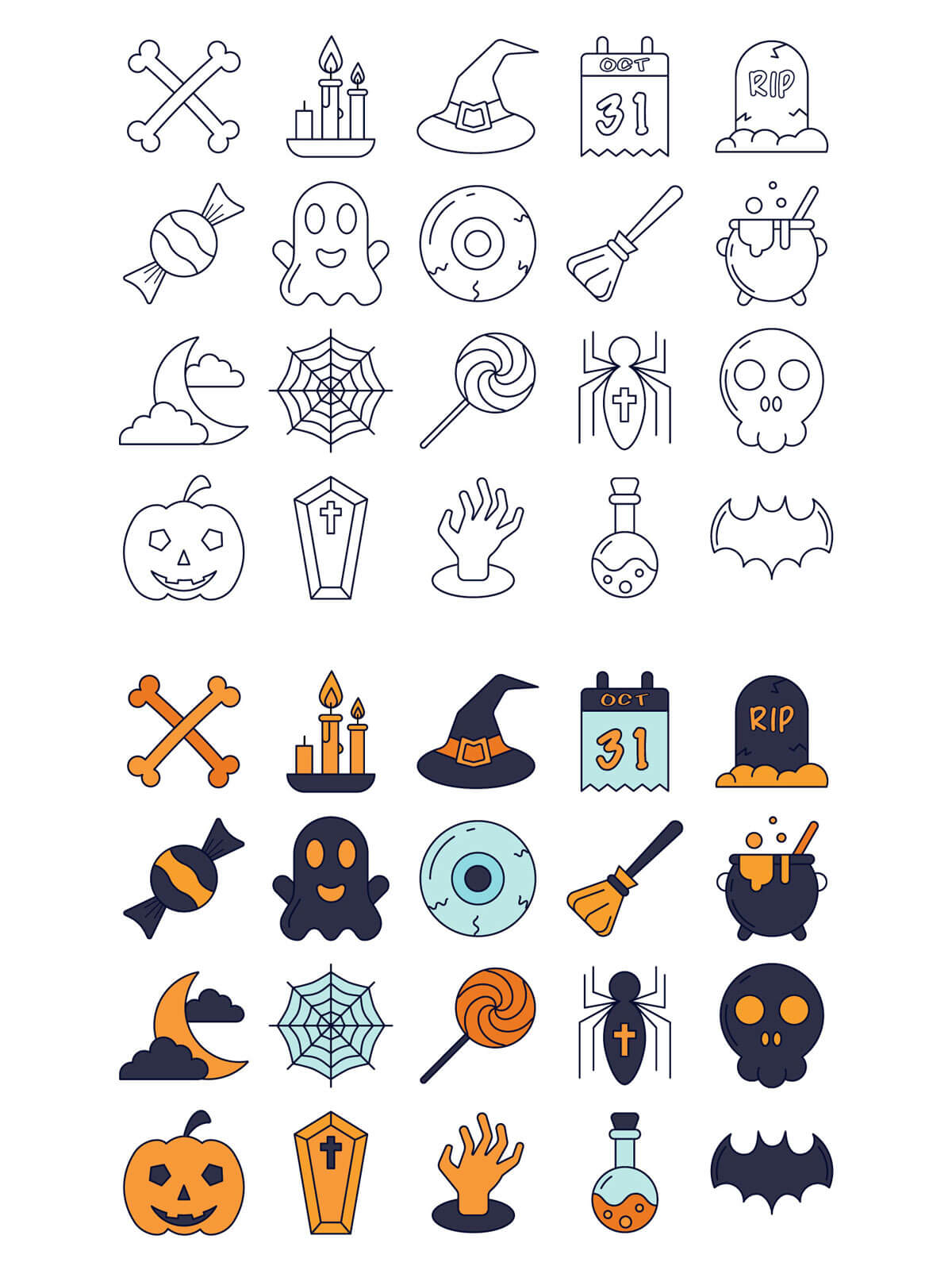 Free Halloween Vector Icon Set 1200x1600 Free Halloween Vector Icon Set