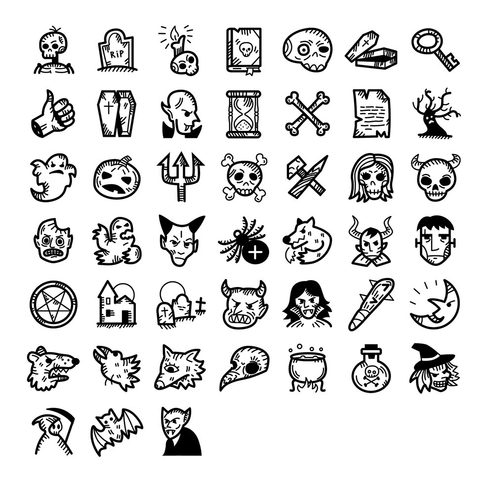 Set Of Free Halloween Icons 1000x1000 Set Of Free Halloween Icons