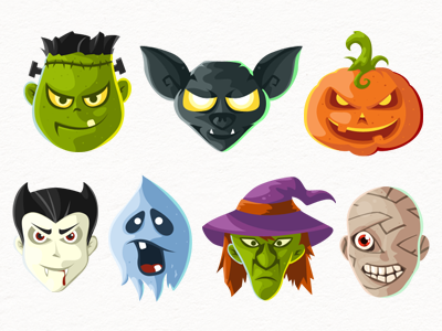 400x300 Halloween Head Icons Free Free Download