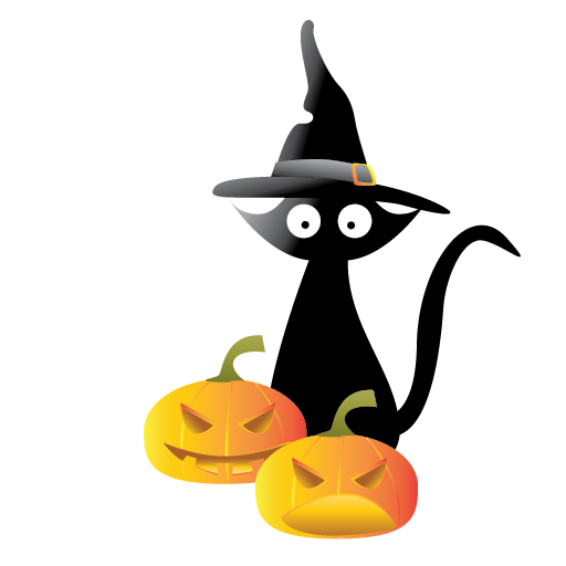 512x512 Cat, Halloween, Hauted, Pampkins, Scary Icon