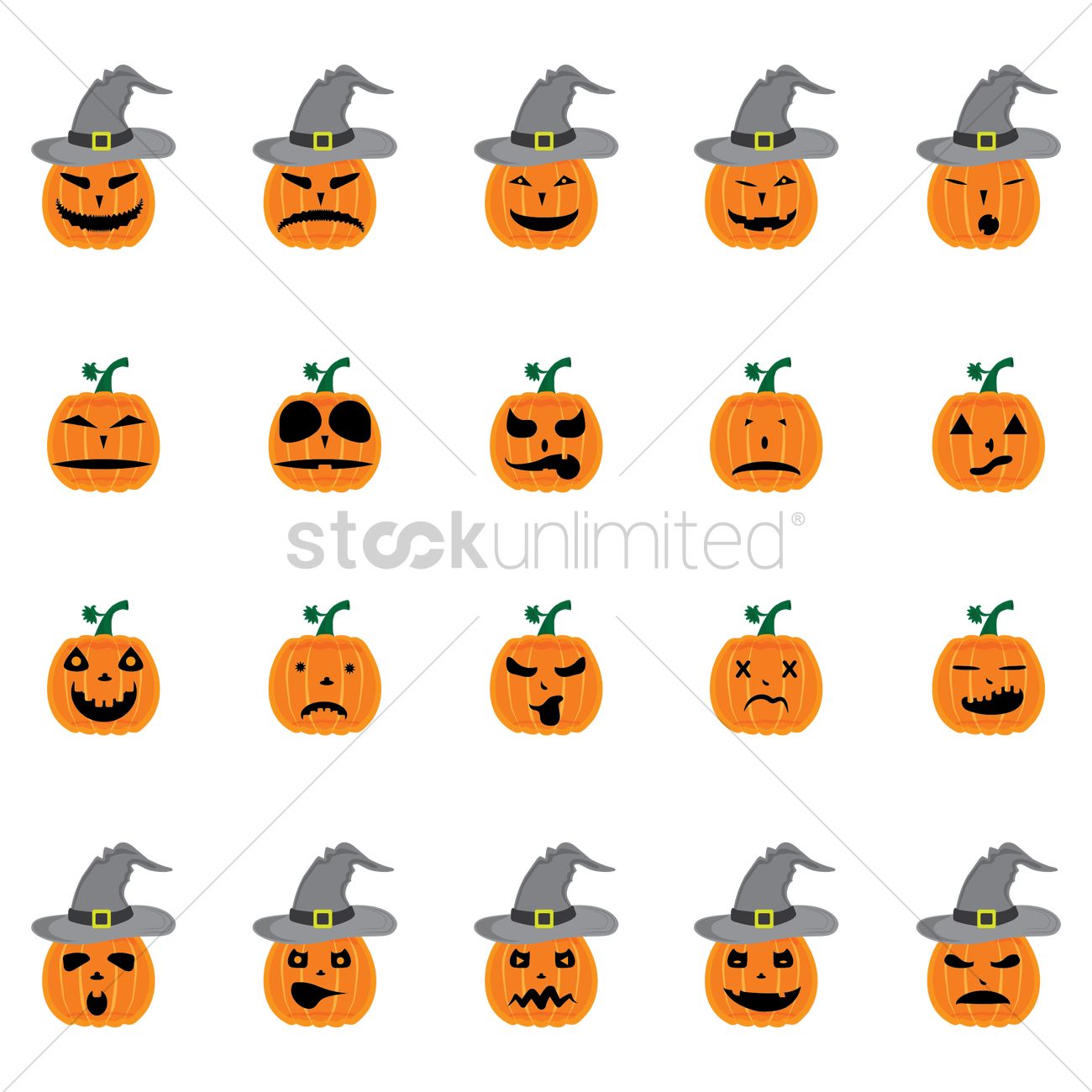Halloween Pumpkn Set Vector Image 1300x1300 Halloween Pumpkn Set Vector Image