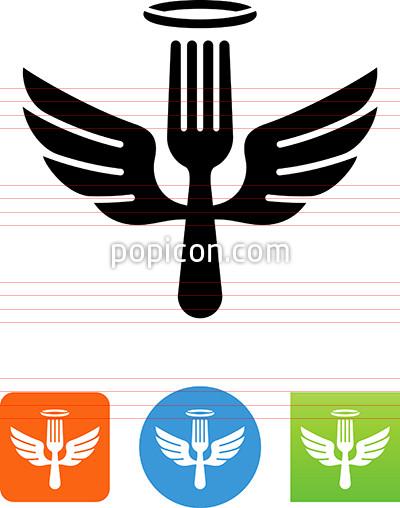 400x508 Fork With Halo And Wings Icon